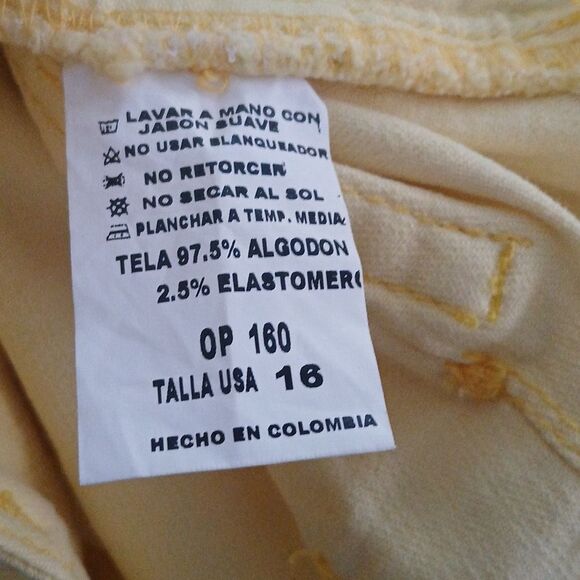 Verox yellow skinny jeans  Sz 16 EUC  these run small see measurements 33W - Picture 9 of 9